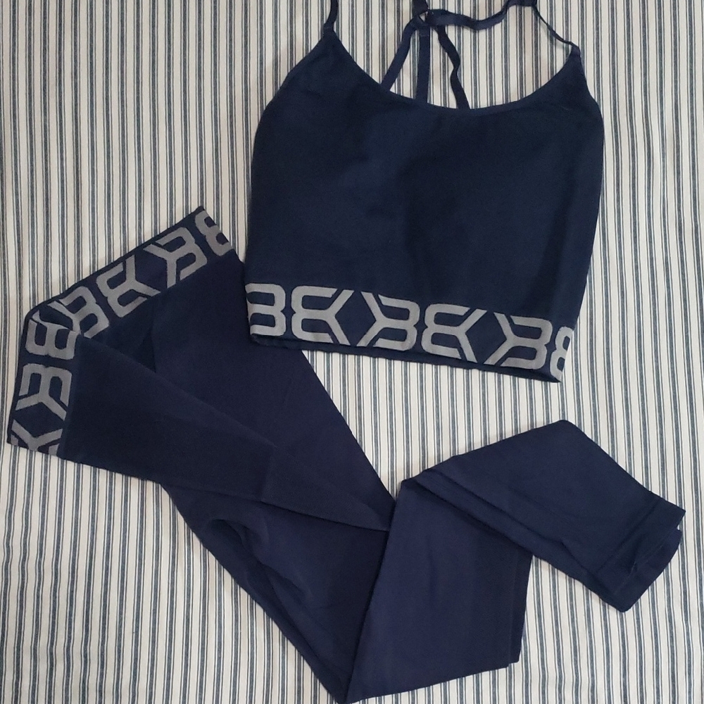BETTER BODIES Navy Sports Bra and Leggings Set